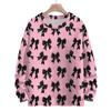 Women's Casual Long Sleeve Bow Woolen Sweatshirt Fall  Vacation Long Sleeve Pullover