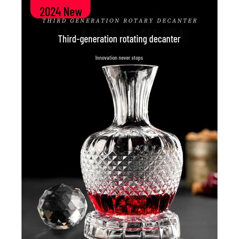 Drehender Kristall Rotwein Dekanter