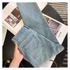 Women's Slimming High-Waist Petite Straight-Leg Jeans for Pear-Shaped Figures - Summer Stretch, Plus Size, Nine-Point Length.