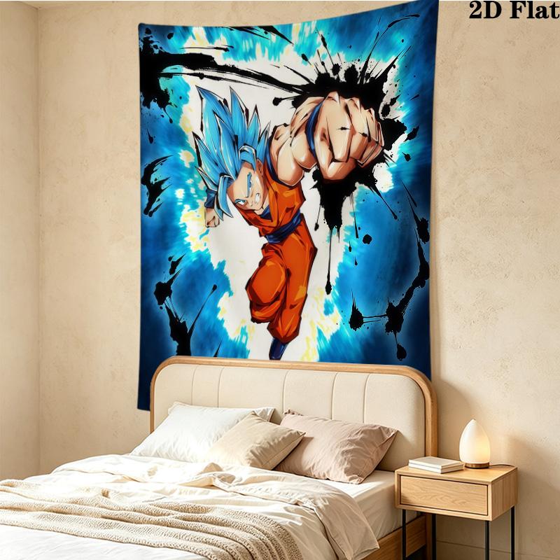 Son Goku Wall Tapestry Aesthetic Wall Hanging Printed Fabric Blanket Decorative Tapestries For Bedroom Living Room Home Decor