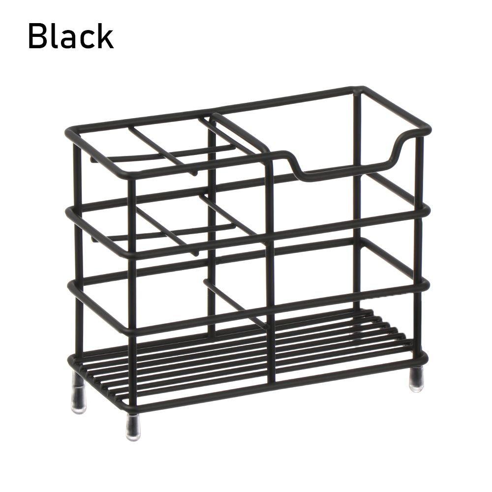 Stainless Steel Toothbrush Holder 5-Slot Layout Bathroom Organizer Countertop Storage