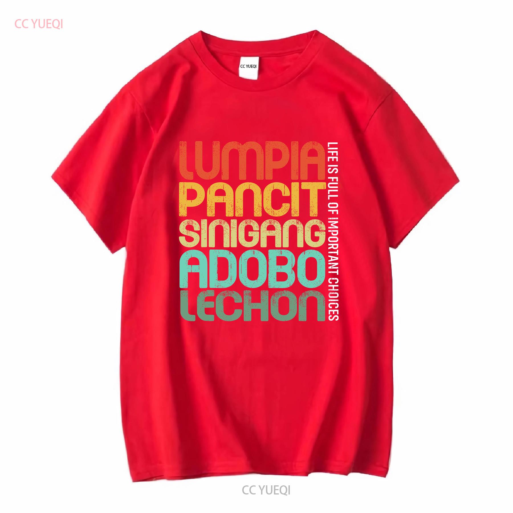 Filipino Philippine Food Lumpia Pancit Sinigang Adobo Lechon T Shirt Size S 5XL vintage Washed Top For Everyday Wear S