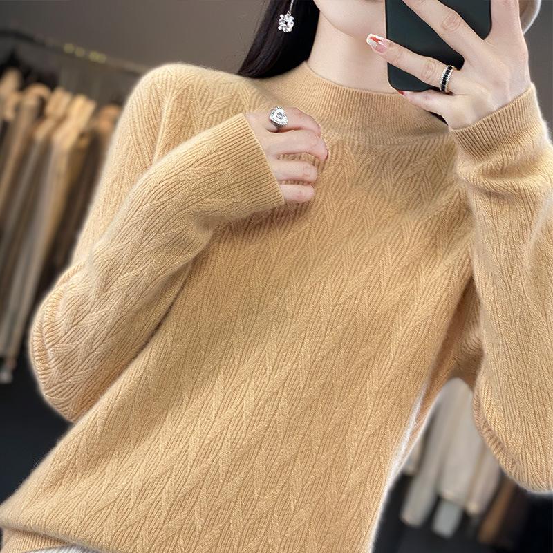 

Turtleneck Cardigan for Women In Autumn and Winter New Warm and Versatile Knitted Base Shirt Soft and Glutinous Skin-friendly Long-sleeved Top S