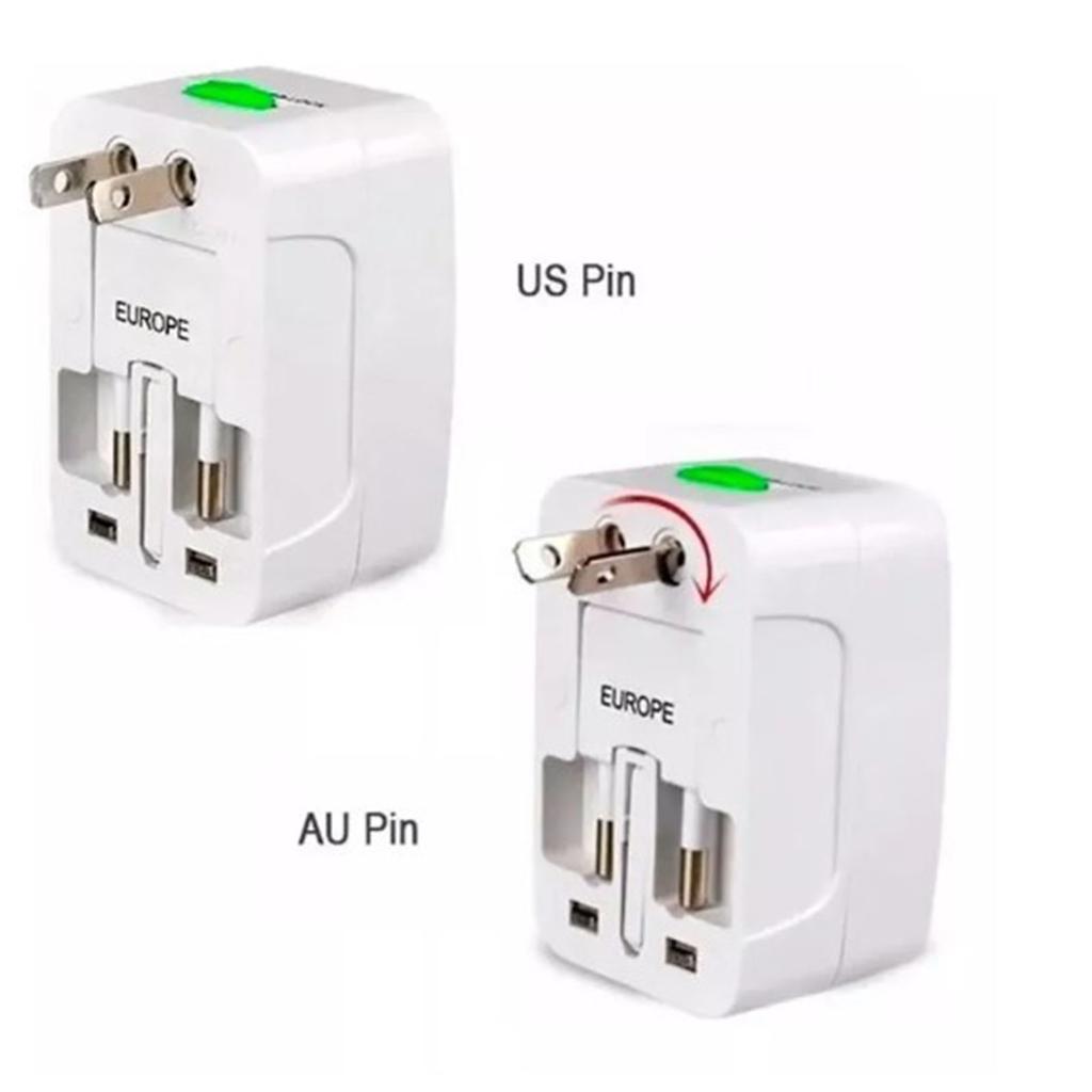 2PCS Power Conversion Plug ABS Housing Worldwide 1300W Power Charger Converter for Travel