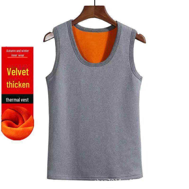 Men's Thickened Velvet-Lined Sleeveless Warm Vest
