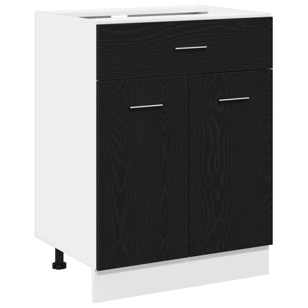 Hanging Cabinet with Shelf Black Oak Effect 60 x 46 x 81.5 cm
