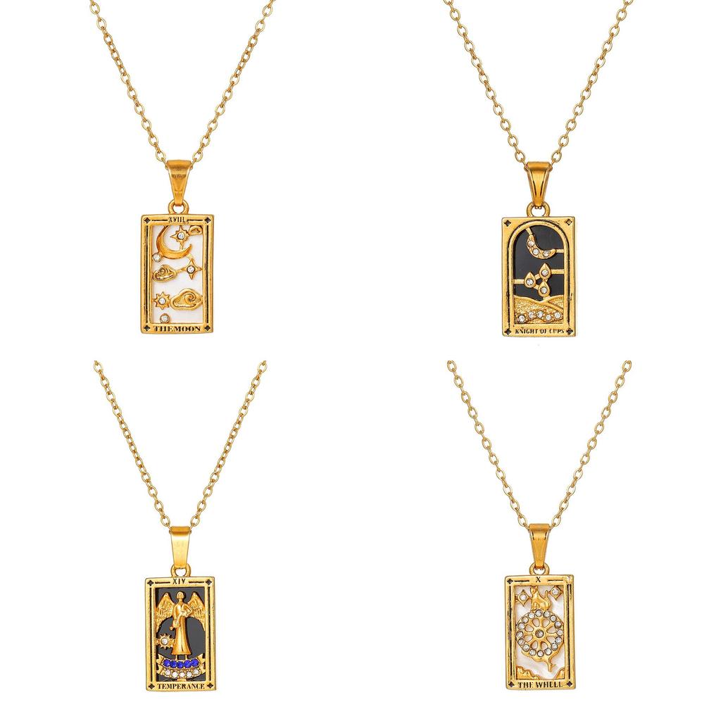 Vintage Stainless Steel Geometric Necklace With Cross Element And Multilayer Chain For Unisex