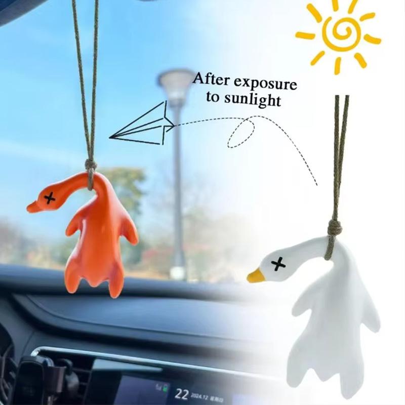 1PC Roast Duck Funny Color Change for Bags UV Duck Car Pendant Resin Keyring Keychian