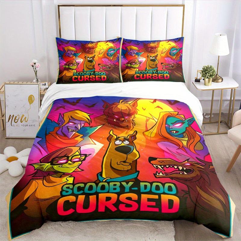 Set Copriletto Stampa Maledizione Scooby Doo 3 Pezzi Ultra Morbido, Traspirante e Confortevole con Design Elegante per Arredamento Camera da Letto e Camera degli Ospiti 1 Copri an