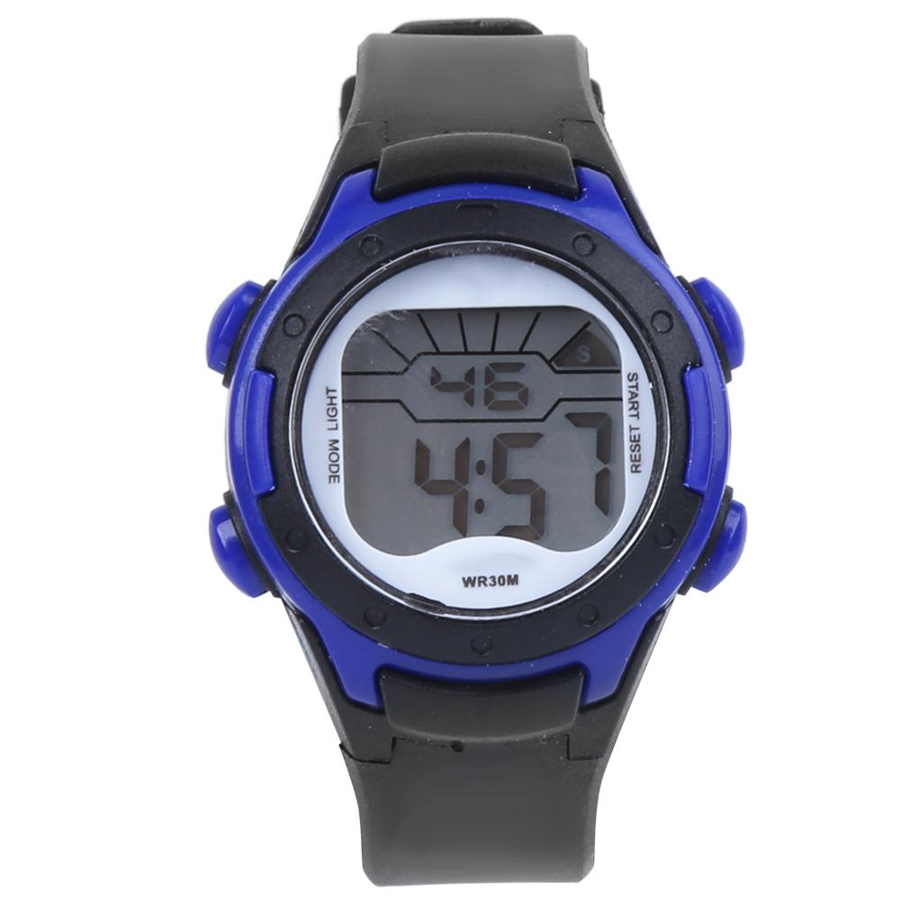 

Electronic Watch Children Sports 3ATM Waterproof PU Strap Wrist WatchBlack