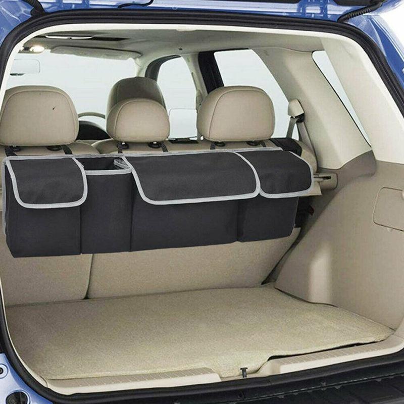 Car Boot Storage Organiser Bag, Durable Fabric Hanging Back Seat Hanger, Large Capacity Space‑Saving
