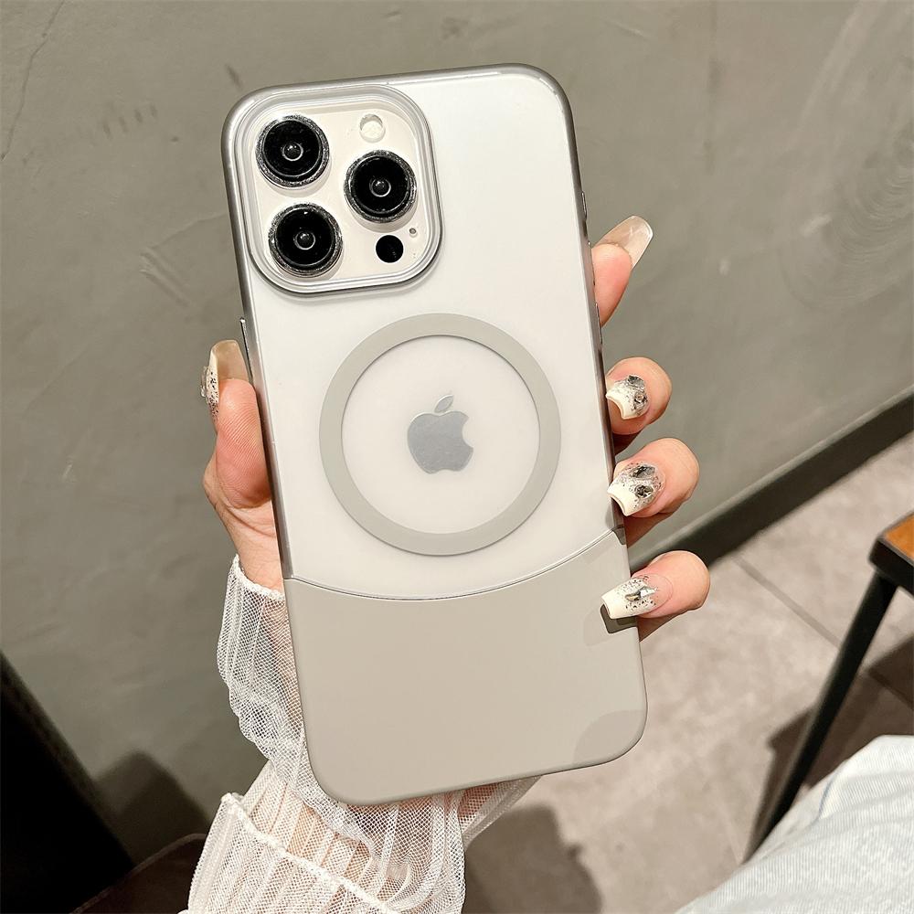Frosted Transparent 2IN1 For Magsafe Wireless Charging Hybrid Colorful Case For iPhone 11 12 13 14 15 Pro Max Plus Hard Cover