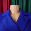 Plus-Size Elegant Double-Breasted Hip-Hugging High-Waisted African Dress with Lapel and 3/4 Sleeves