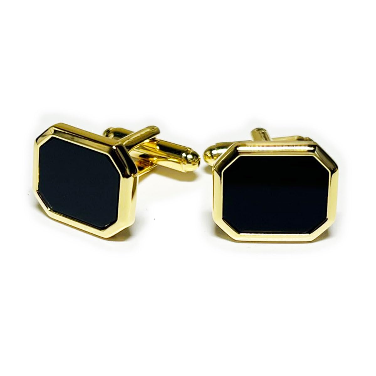 

Kamakura Cufflinks Workshop Onyx Gold Cufflinks cf087 &