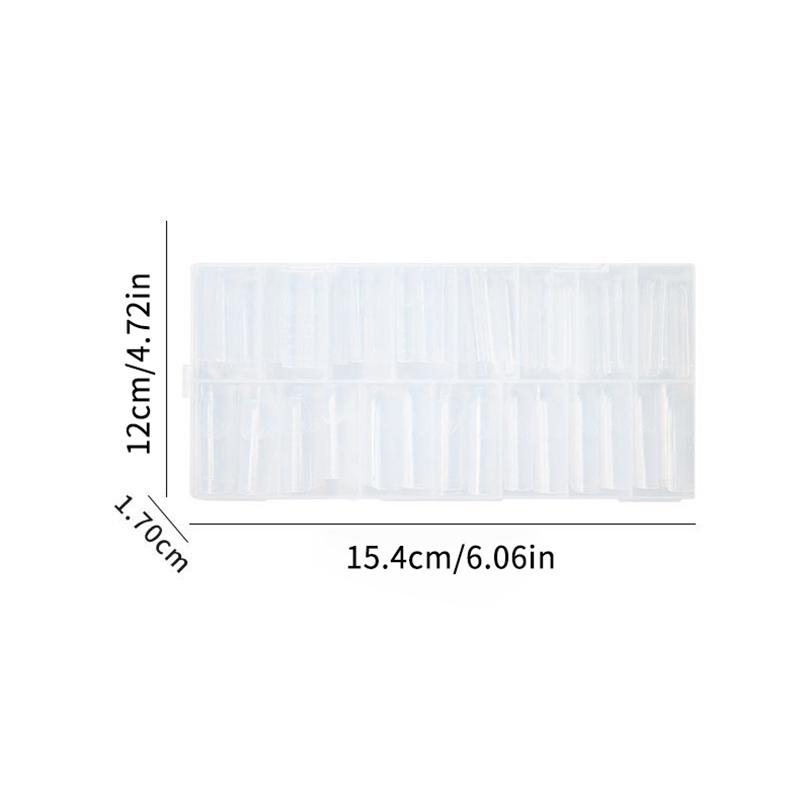 150Pcs Coffin Shape Sandwich Nail Forms Natural Clear No-Trace Nail Art Tips With Auxiliary Line Almond Shape Nail Tips