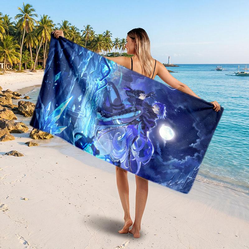 Large Beach TowelGenshin Impact Soft Absorbent Towel Beach Bath Home Use
