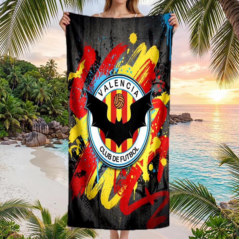 Valencia FC print Quick Dry Beach Towel Microfiber Absorbent Portable Travel Swimming Towel