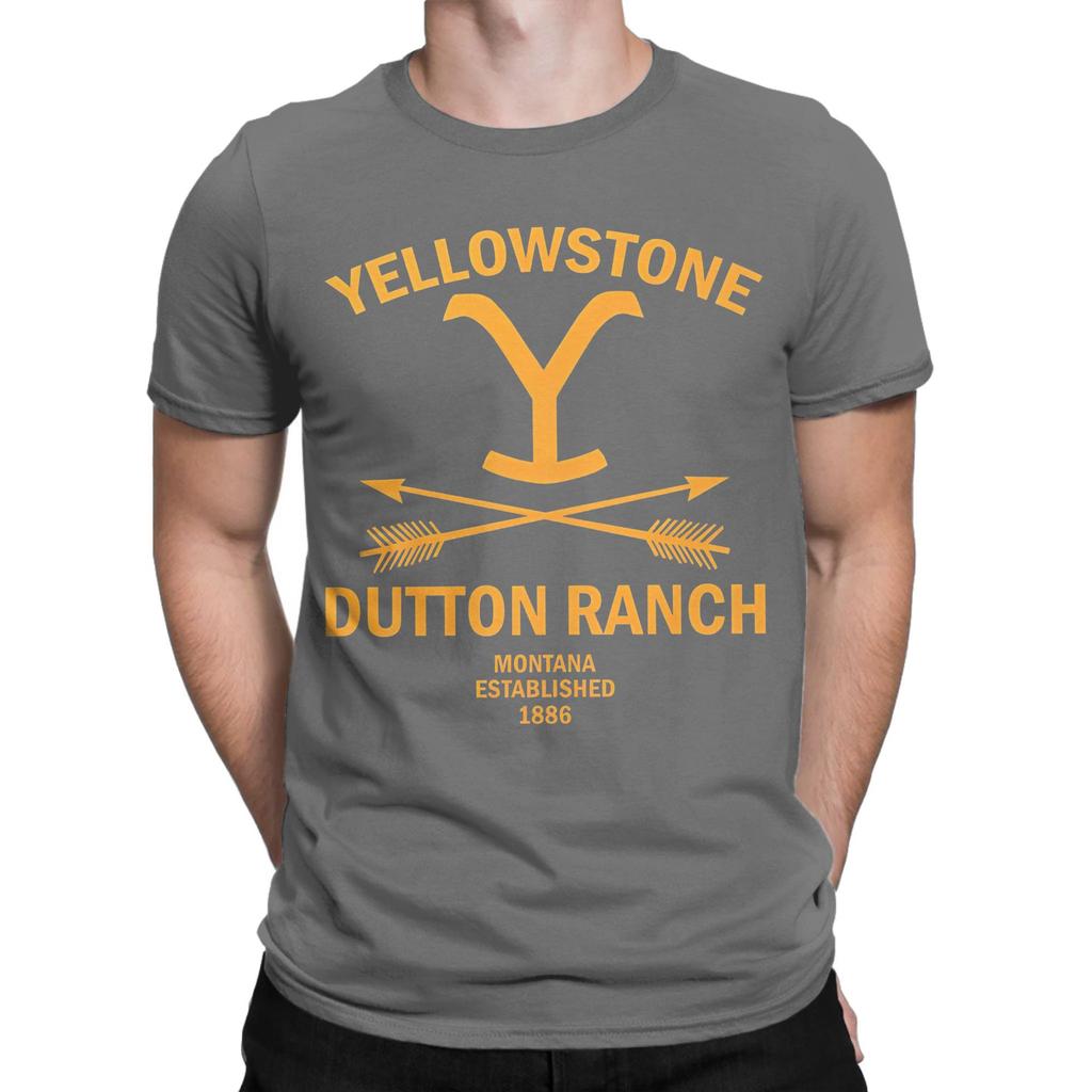 Yellowstone Dutton Ranch T-Shirts Men  Vintage Cotton Tee Shirt Crew Neck Short Sleeve T Shirts Gift Idea Tops