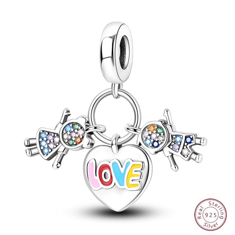 Copper Beaded Pendant Blue Shiny Zircon Suitable Original 3Mm Bracelet Women Fine Jewelry