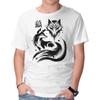 Unisex Crew Neck T-Shirt Fox Kitsune Graphic Short Sleeve Casual Tee