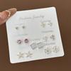 Korean Version of Niche One-week Stud Earrings Set Ins Cute and Small Alloy Electroplating Temperament Point Diamond Earrings