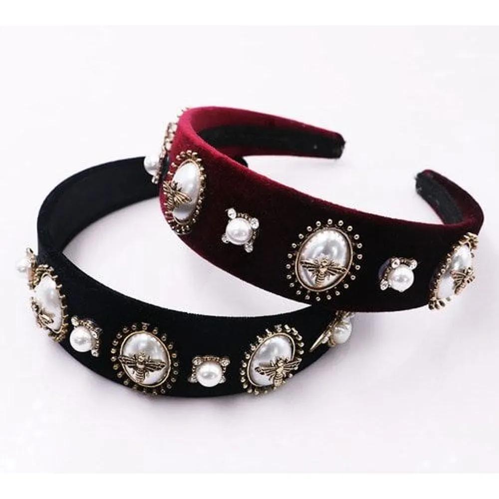 Pearl Winter Honeybee Queen Bee King Headband Wide Hairband