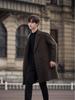 Men's Double-Sided Wool Windbreaker Coat - Mid-Length, Thickened for Autumn/Winter.