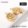 2Pcs 14K Gold Plated Brass Metal Conch Pendant,Charms For Jewelry Making,DIY Earring Bracelet Necklace Making Findings Supplies