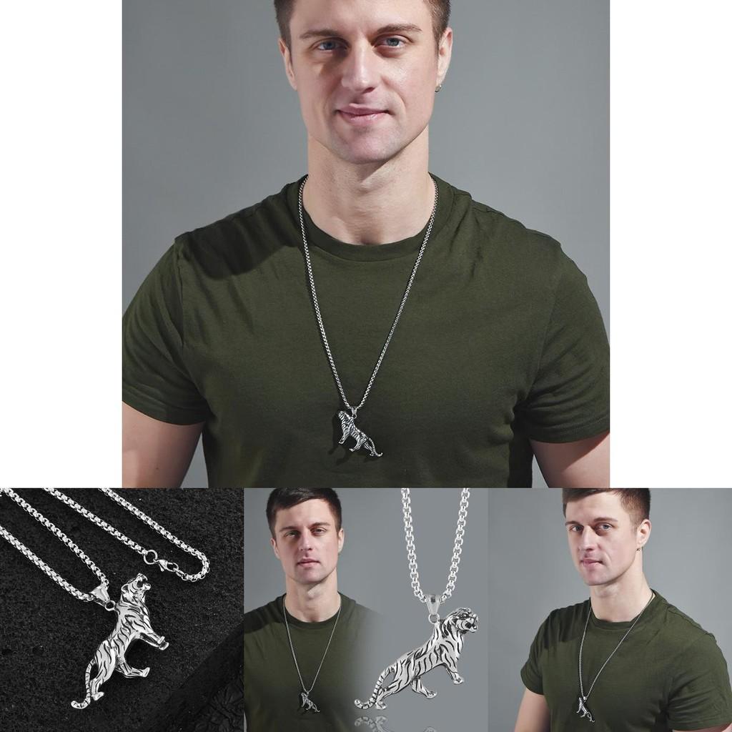Tiger Striking Vintage Necklace For Men And Women In Highquality Steel Titanium