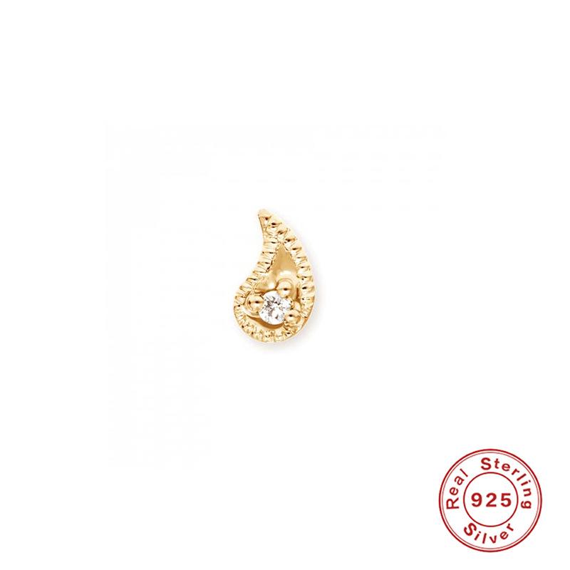S925 Sterling Silver Piercing Ear Bone Stud Ear Nail Small Gold Ball Threaded Ear Stud Zircon Body Earrings Earrings