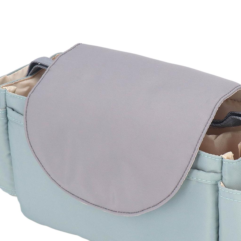 Baby Stroller Hanging Bag Waterproof Stroller Organizer Bag Nylon Baby Travel Bag for Baby Cot Door Handle Mist Green