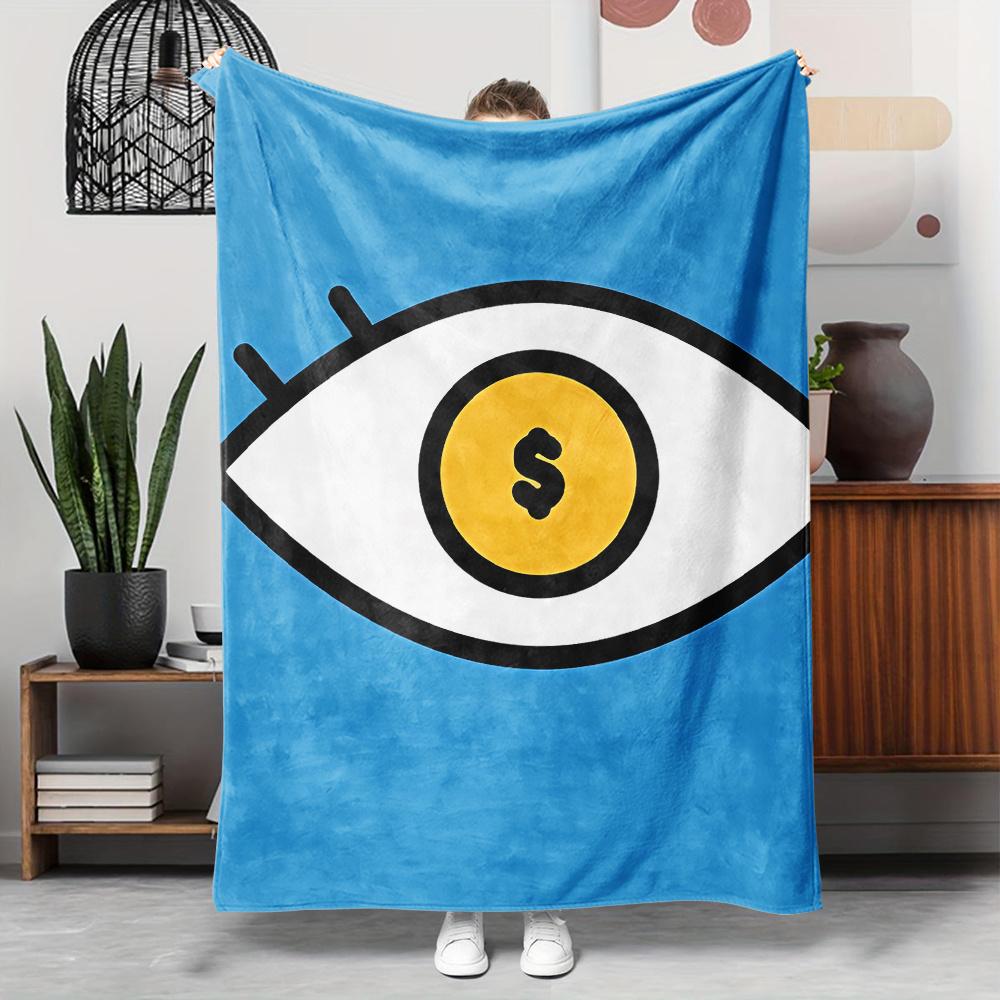 

Money Eye Flannel Throw Blanket – Bold Gaming Design, Soft Cozy Fleece for Couch, Bed, Office & Travel 75x90cm
