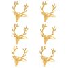 6Pcs Reusable Elk Head Napkin Holder Electroplated Napkin Buckle Christmas Deer Napkin Ring  Wedding