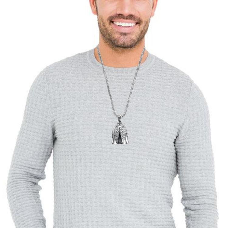 Stainless Steel Motorbike Bells Bicycles Positive Energy Charm Good Fortunes Keychain for Peaceful Journey Road Blessing