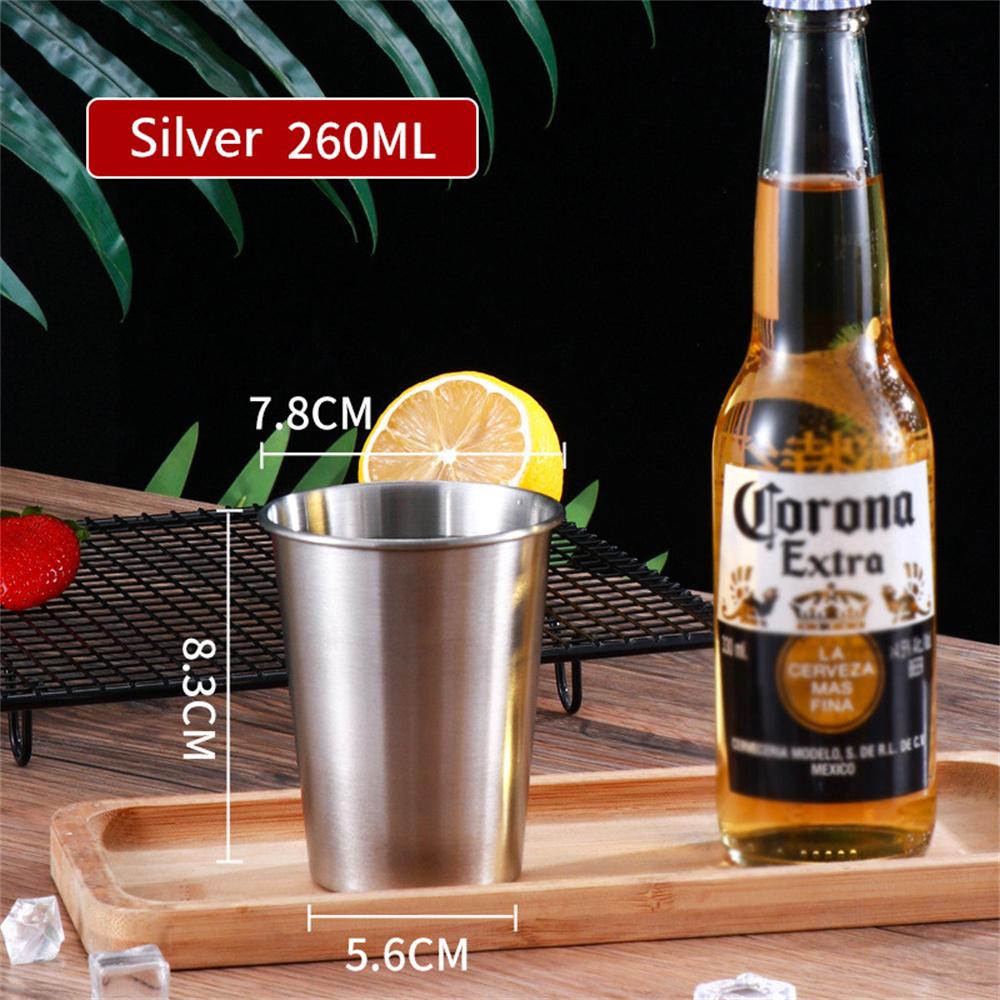 260-600ML 304 Stainless Steel Metal Cup Whisky Beer Cups White Wine Coffee Tumbler Travel Camping Mugs Drinking Coffee Tea Mug