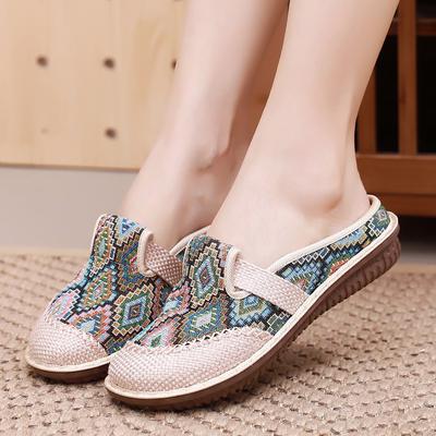 Spring Embroidered Women's Casual Shoes Light Soft Bottom Slippers