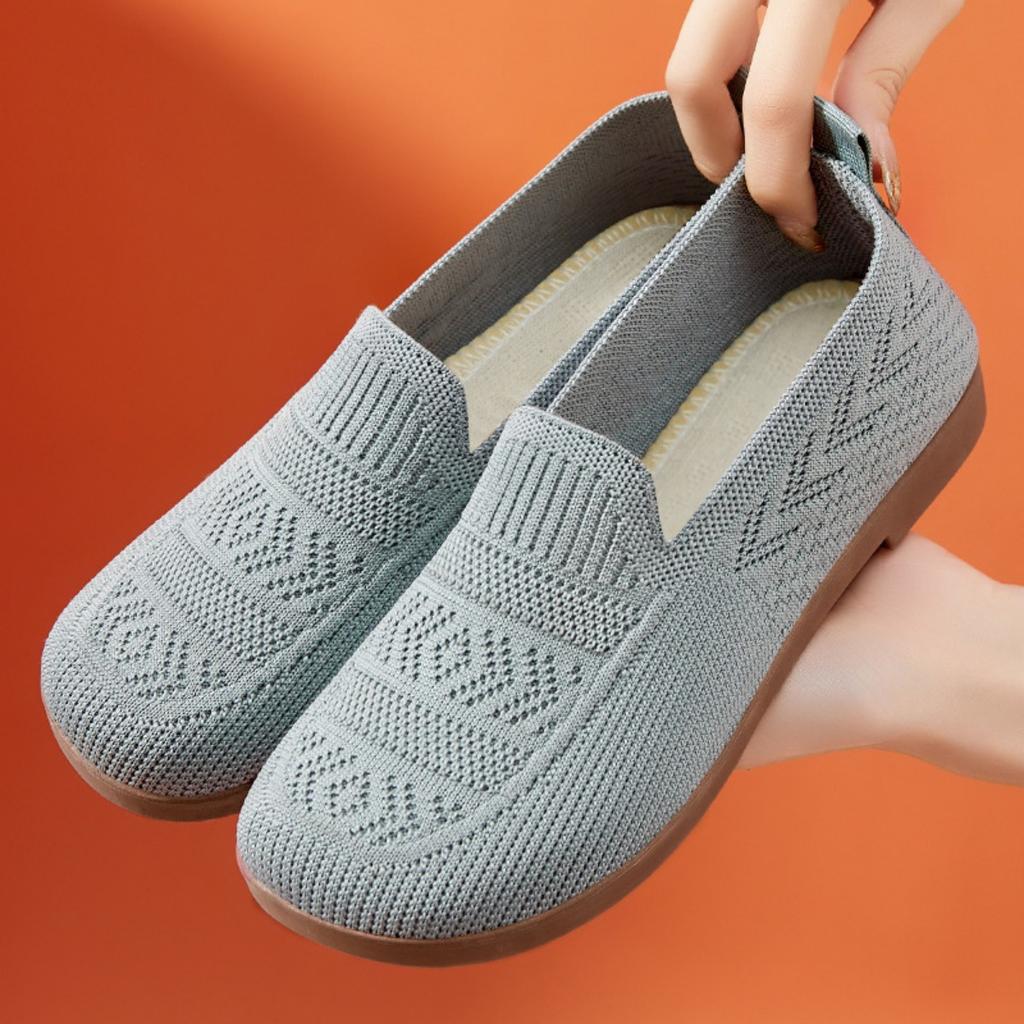 Summer Cloth Shoes, Women's Mesh Shoes, Breathable Flat Bottom, Lightweight, One Foot, Hollow Mesh Shoes