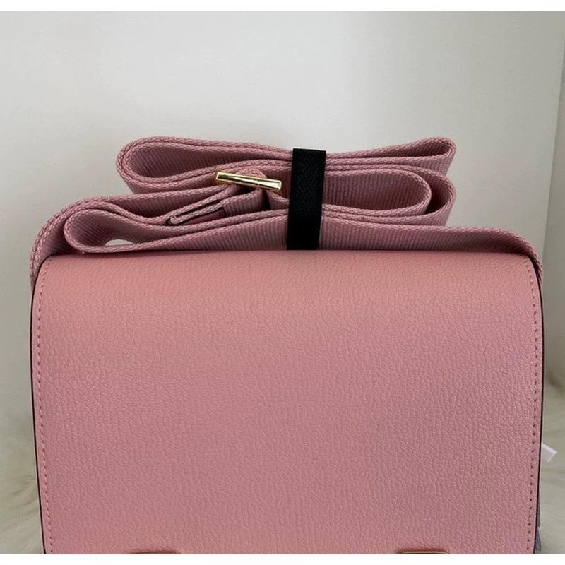 2025 New Leather Women's Bag Goat Pattern Leather Men's and Women's Same Clogs Wide Shoulder Strap Epoxy Leather Color Buckle Cross-border Wholesale