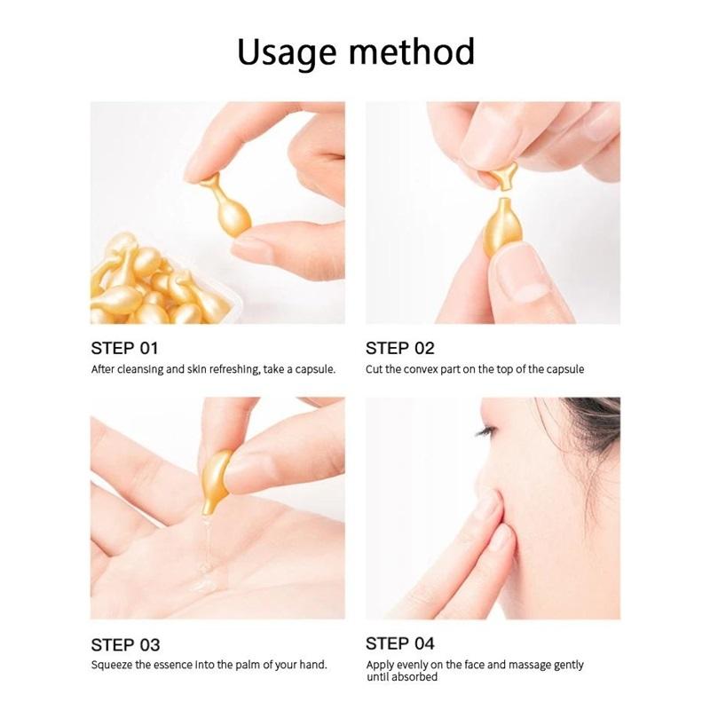 Face Serum Whitening Capsules Anti-Wrinkle Highly Hydrating Firming Skin Care Facial 20/50PCS Gold Capsule