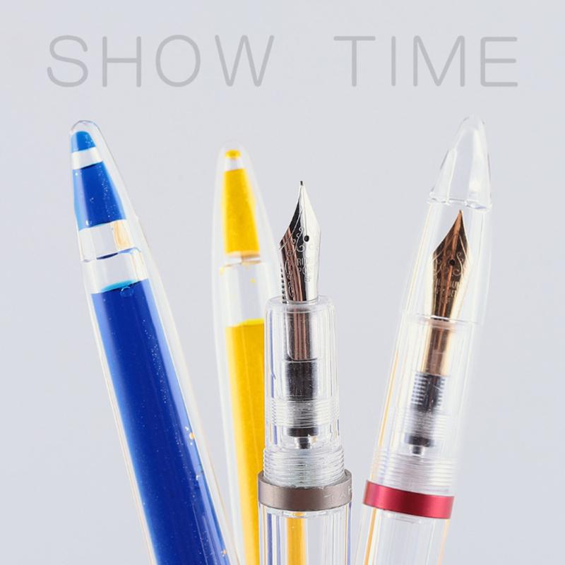 Ultracienkie pióro wieczne Clear Przezroczysty długopis o dużej pojemności Pióro do pisania dla dorosłych Szkolne biuro