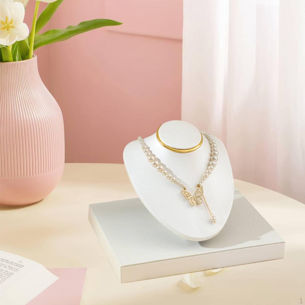 Collar Display Mannequin Necklace Stand Jewelry Organizer PU Leather Versatile And Sturdy Model