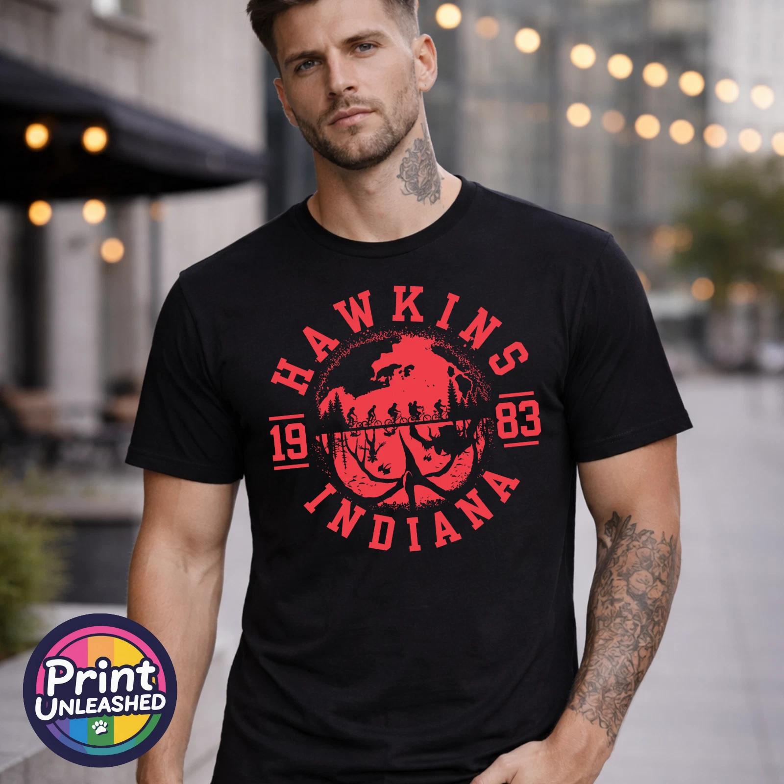 Hawkins 1983 Printed T-Shirt Stranger Things Vibrant Graphic Print Teen Adult UK 4XL