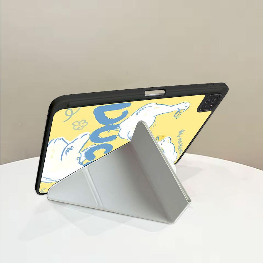 Holder Cover Tablet Case For iPad Pro 11th 10th 9th 8th 7th 12.9inch Mini 6 7 Air 4 5 M3 M2 1 2 M4 11inch Pro 2025 White Duck