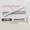 3D Zinc Alloy Logo V6 4WD Car Letters Rear Trunk Badge Sticker Emblem For Toyota Prado Land Cruiser 4Runner Auto Accessories
