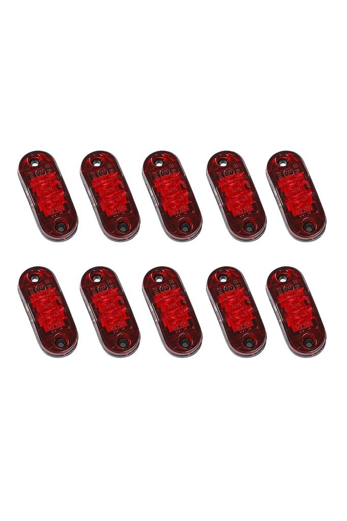 murabantech 10pcs Small LED Marker Lamp 24V Side Marker Decor Truck Euro Waterproof Lighting Red
