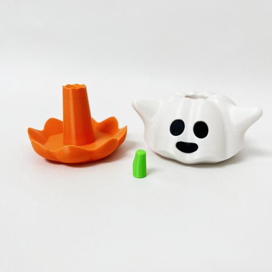 Halloweenská soška ducha dýně 3D tištěná kreslená figurka dýňového elfa socha domácí kancelář stolní dekorace ozdoba