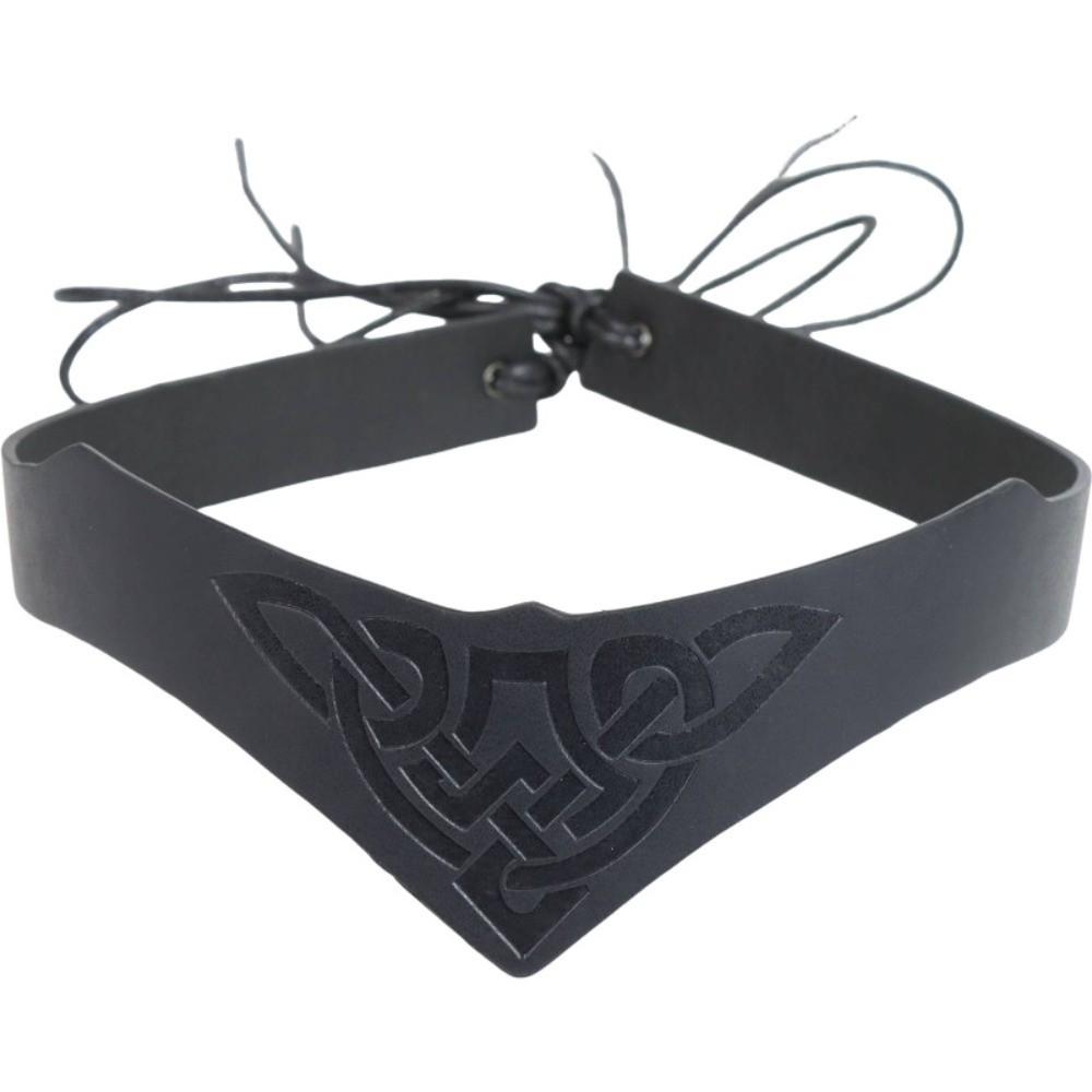 Cosplay Embossed Pattern Hairband PU Leather Headwear For Role Play Games and Costume Events