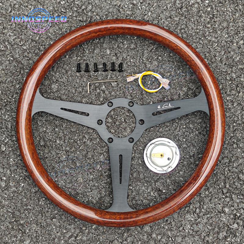 14inch 358mm JDM Classic Wooden Steering Wheel Racing Sport Vintage Wood Steering Wheel Car Accessories