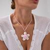 Beach Ocean Resort Wind Shell Flower Pendant Necklace Bohemian Rice Beads Beaded Necklace Women