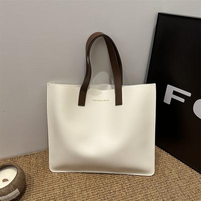 Soft Leather Large Capacity Ins Fashion Shoulder Bag Women's 2024 Early Spring New Women's Commuter Underarm Bag Tote Bag